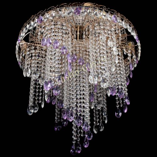 Люстра Вьюга фиолетовая в Ижевске Гусь Хрустальный