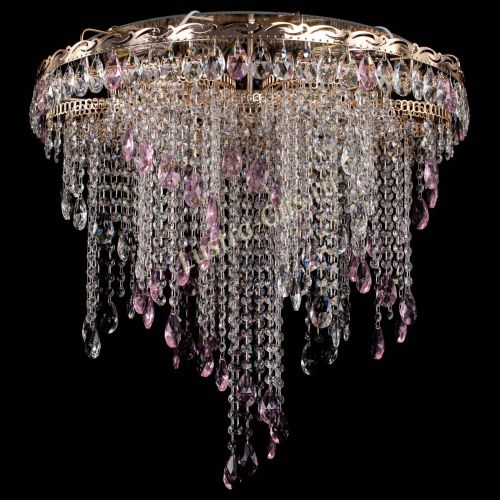 Люстра Вьюга розовая в Ижевске Гусь Хрустальный