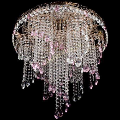 Люстра Вьюга розовая в Ижевске Гусь Хрустальный