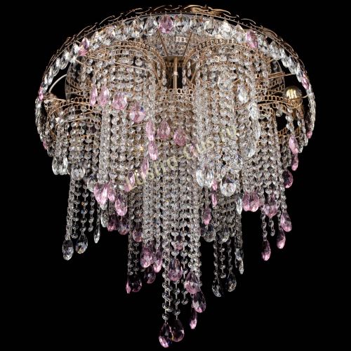 Люстра Вьюга розовая в Ижевске Гусь Хрустальный