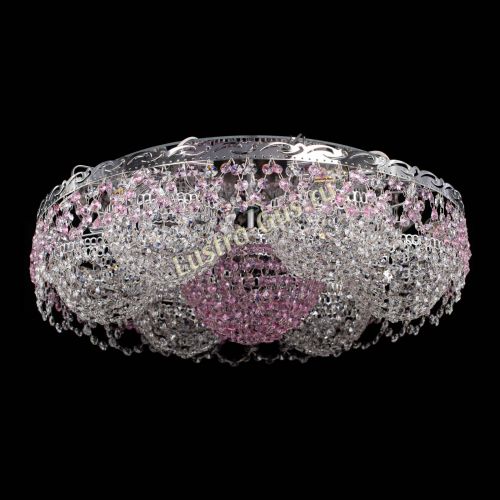 Люстра Вьюга №3 розовая в Ижевске Гусь Хрустальный