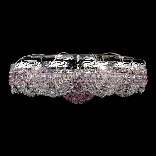 Люстра Вьюга №3 розовая в Ижевске Гусь Хрустальный