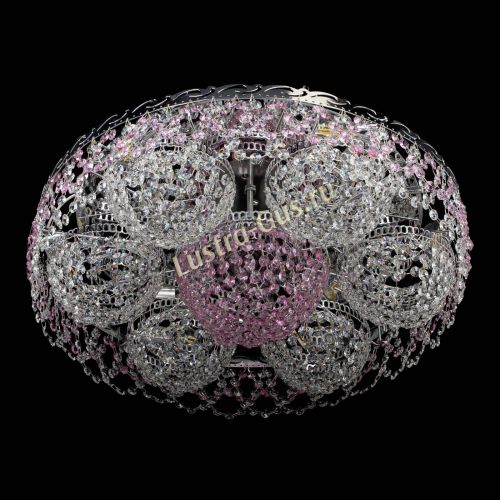 Люстра Вьюга №3 розовая в Ижевске Гусь Хрустальный