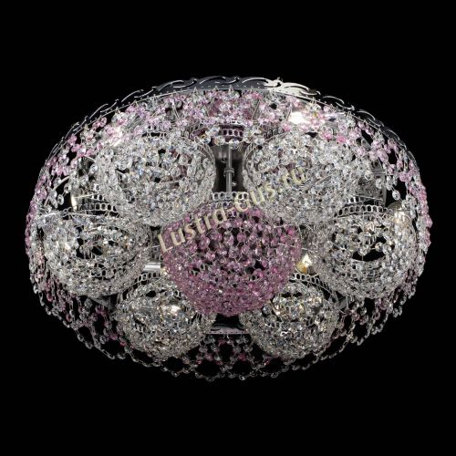 Люстра Вьюга №3 розовая в Ижевске Гусь Хрустальный