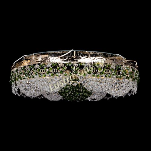 Люстра Вьюга №3 зеленая в Ижевске Гусь Хрустальный