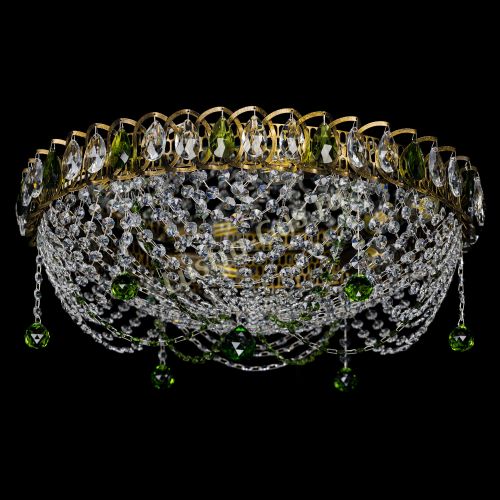 Люстра Жасмин №1 под бронзу зеленая в Ижевске Гусь Хрустальный