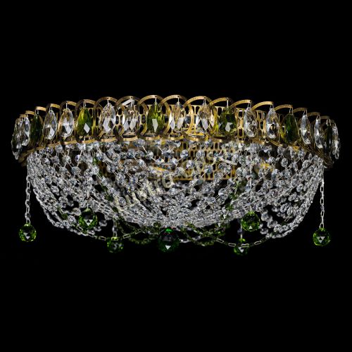 Люстра Жасмин №1 под бронзу зеленая в Ижевске Гусь Хрустальный