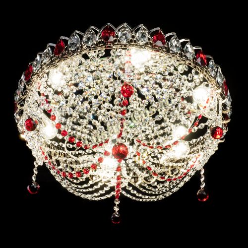 Люстра Жасмин №1 красная в Ижевске Гусь Хрустальный