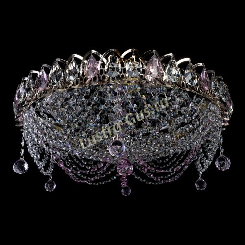 Люстра Жасмин №1 розовая в Ижевске Гусь Хрустальный