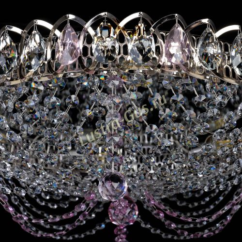 Люстра Жасмин №1 розовая в Ижевске Гусь Хрустальный