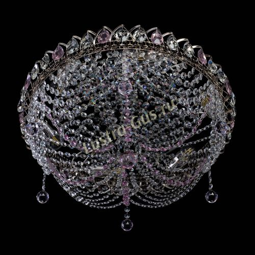 Люстра Жасмин №1 розовая в Ижевске Гусь Хрустальный