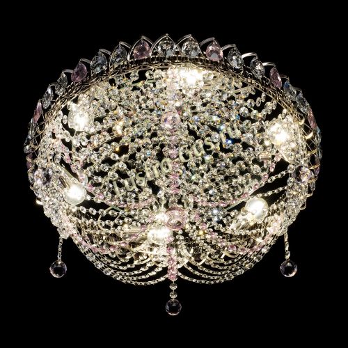 Люстра Жасмин №1 розовая в Ижевске Гусь Хрустальный