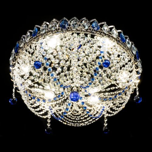 Люстра Жасмин №1 синяя в Ижевске Гусь Хрустальный