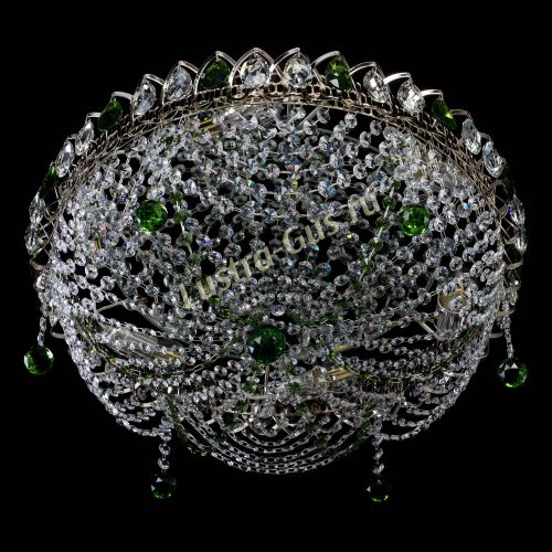 Люстра Жасмин №1 зеленая в Ижевске Гусь Хрустальный