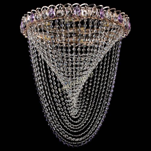 Люстра ﻿Жасмин Веер фиолетовая в Ижевске Гусь Хрустальный