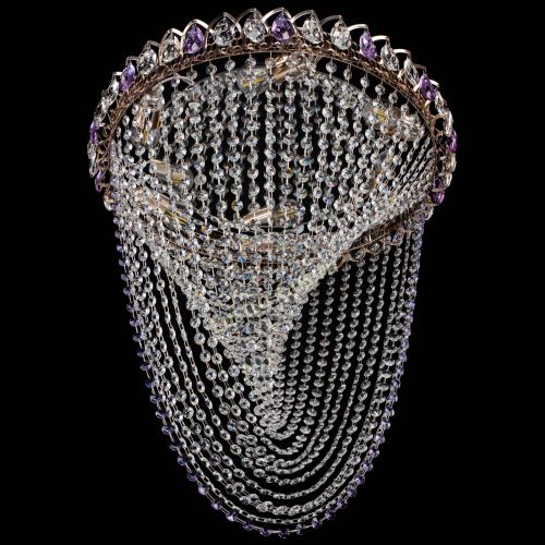 Люстра ﻿Жасмин Веер фиолетовая в Ижевске Гусь Хрустальный