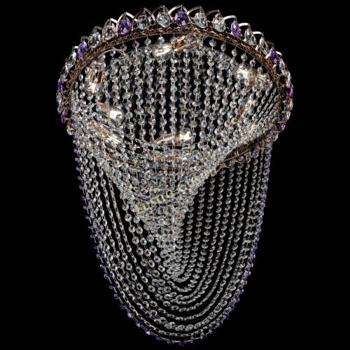 Люстра ﻿Жасмин Веер фиолетовая в Ижевске Гусь Хрустальный