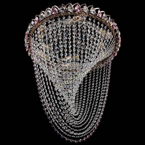 Люстра ﻿Жасмин Веер розовая в Ижевске Гусь Хрустальный