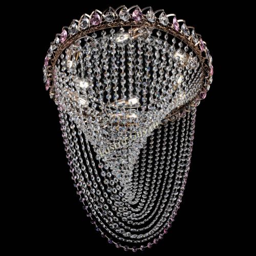 Люстра ﻿Жасмин Веер розовая в Ижевске Гусь Хрустальный