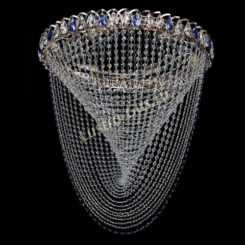 Люстра ﻿Жасмин Веер синий в Ижевске Гусь Хрустальный