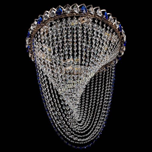 Люстра ﻿Жасмин Веер синий в Ижевске Гусь Хрустальный