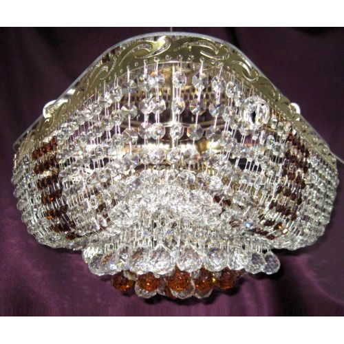 Люстра Капель Треугольник Кулон цветная в Ижевске Гусь Хрустальный